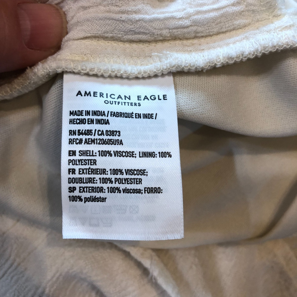 American Eagle Tank Top Romper Womens XL Babydoll Cream Tie Cottage Fairy Y2K - Picture 9 of 10